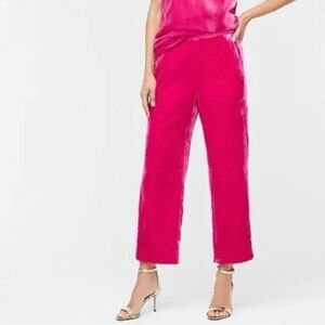 J. Crew Peyton Pull-on Velvet Pants in Fuchsia Sz 8 EUC
